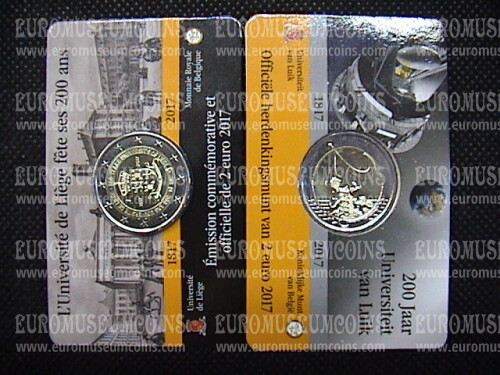 Belgio 2017 Università di Liegi 2 Euro commemorativo in coincard FRANCESE
