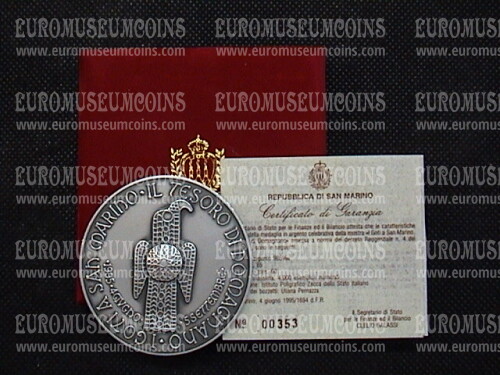 1995 San Marino Il Tesoro di Domagnano medaglia in argento