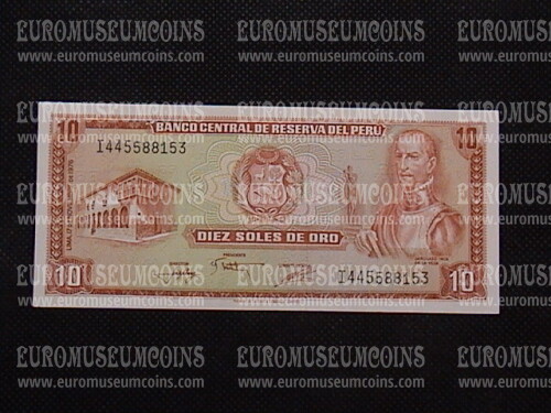 10 Soles de Oro Banconota emessa dal Perù 1976