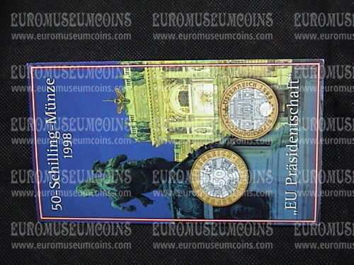 1998 Austria 50 scellini bimetallico in folder