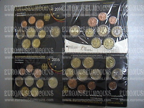 2016 Germania serie divisionali 5 zecche confezione ufficiale FDC