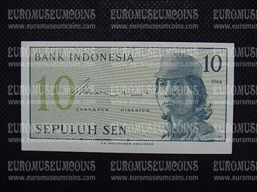 10 Sen Banconota emessa dall' Indonesia 1964