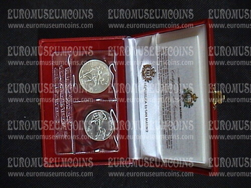 1992 San Marino 500 e 1000 Lire Olimpiadi di Barcellona argento FDC