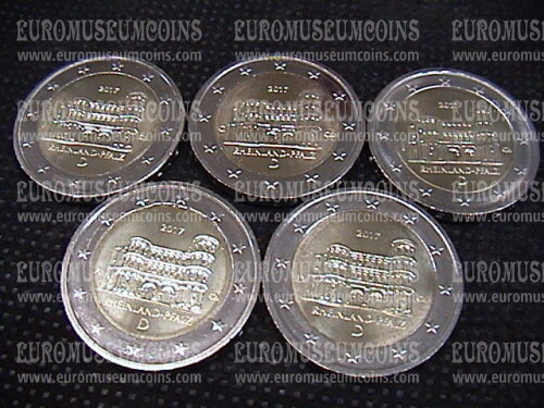 Germania 2017 Porta Nigra Treviri - Renania Palatinato 5 zecche 2 Euro commemorativi ADFGJ