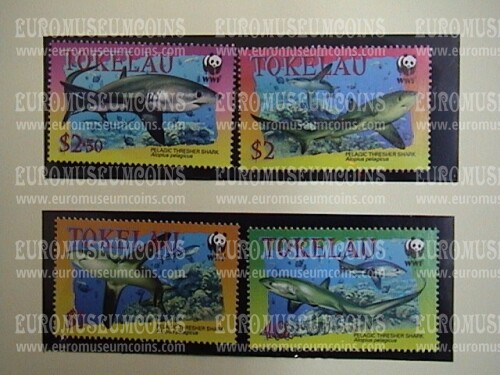 2002 Atafu Tokelau serie WWF Squali 4 valori