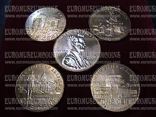 USA lotto 4 monete da 1 cent Lincoln  bicentenario nascita 1809 - 2009 zecca D