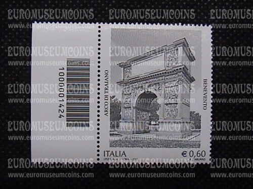 2011 Arco di Traiano Benevento per la pace 1v. codice a barre
