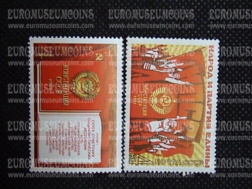 1977 U.R.S.S.francobolli Nuova Costituzione URSS 2 valori