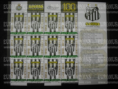 2012 SANTOS minifoglio San Marino
