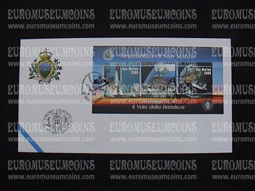 1998 San Marino Bandiera nello Spazio BF Busta primo giorno di emissione FDC
