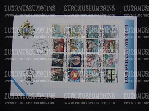 1998 San Marino Un Secolo di Fantascienza BF Busta primo giorno di emissione FDC