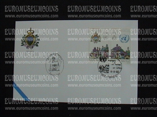 1992 San Marino Ingresso ONU Busta primo giorno di emissione FDC