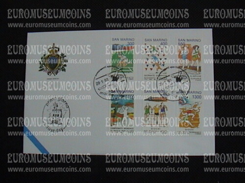 1993 San Marino Sport Busta primo giorno di emissione FDC