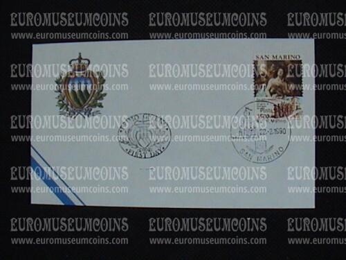 1990 San Marino Occupazione Alberoniana Busta primo giorno di emissione FDC