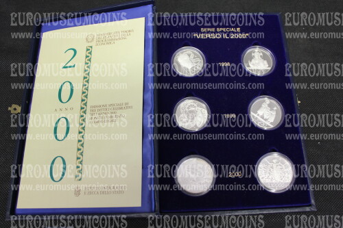 1998 - 1999 - 2000 Italia Serie Speciale " Verso il 2000 " in argento PROOF in confezione ufficiale