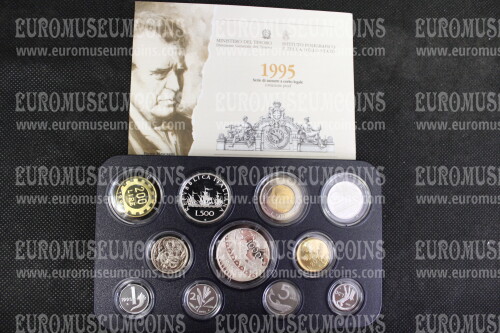 1995 Italia divisionale PROOF con il 1000 Lire e Caravelle in argento in confezione ufficiale
