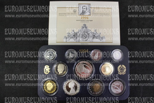 1994 Italia divisionale PROOF con il 1000 Lire Tintoretto e Caravelle in argento in confezione ufficiale