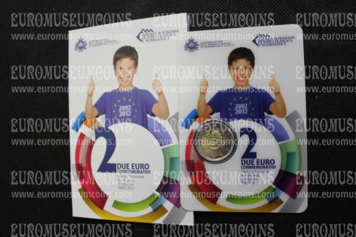 San Marino 2012 Decennale TYE 2 euro commemorativo in folder ufficiale