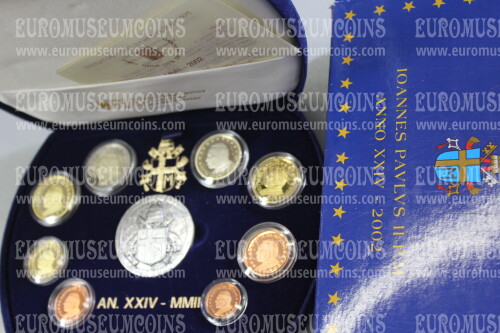 2002 Vaticano divisionale PROOF con medaglia in argento in COFANETTO ufficiale