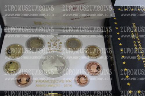 2014 Vaticano divisionale con 20 euro in argento PROOF in COFANETTO ufficiale