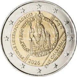Lussemburgo 2026 40° anniversario premio Carlo Magno 2 Euro commemorativo 
