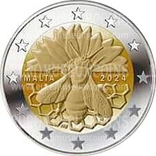 Malta 2024 Ape mellifera 2 euro commemorativo UNC da rotolino zecca