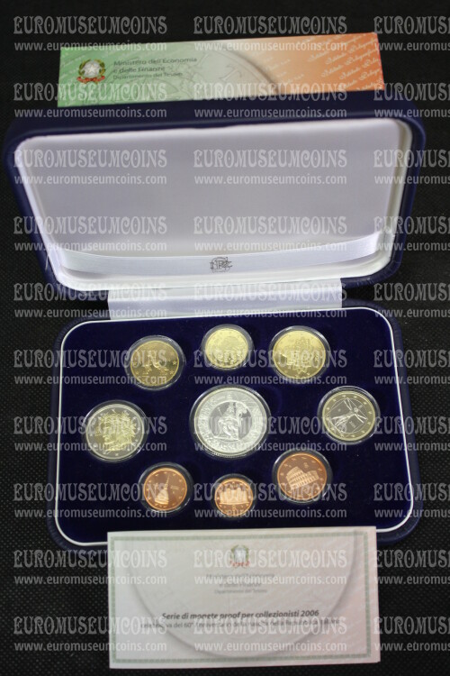 2006 Italia divisionale con 5 euro in argento PROOF in COFANETTO ufficiale