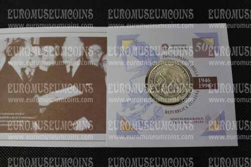 1996 Italia 10000 Lire FDC 50° Repubblica Italiana in argento in folder