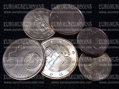 Tris 1 - 2 - 5 Cent San Marino FDC dal 2002 al 2016