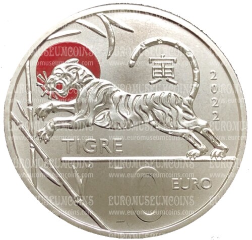 2022 San Marino rotolino da 18x 10 Euro FDC TIGRE Calendario Lunare Cinese