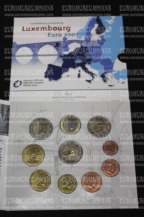2007 Lussemburgo divisionale FDC con i 2 euro commemorativi in confezione ufficiale