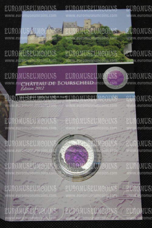 2012 Lussemburgo Castello di Bourscheid 5 Euro Proof in Argento e Niobio