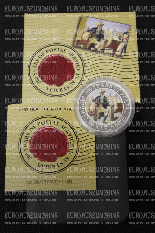 2009 Australia 1 dollaro argento Proof bicentenario Servizio Postale