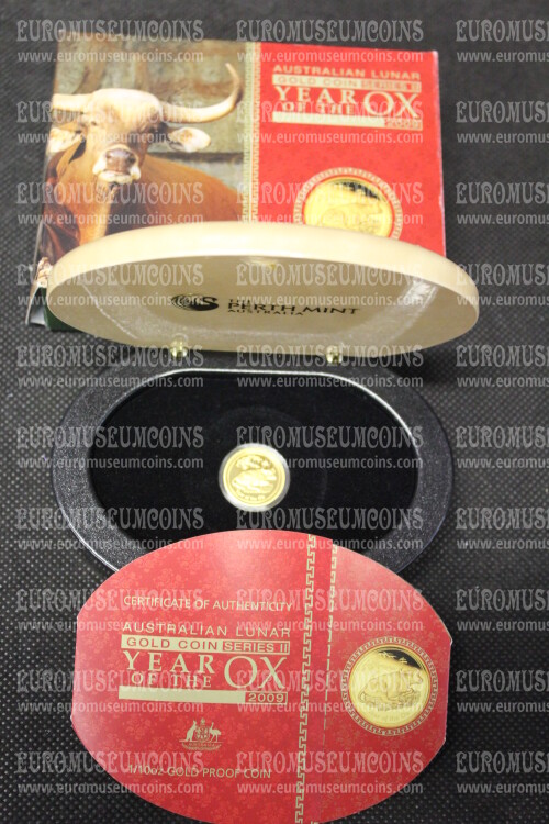 2009 Australia 15 dollari in oro Proof 1/10 oz anno del bue