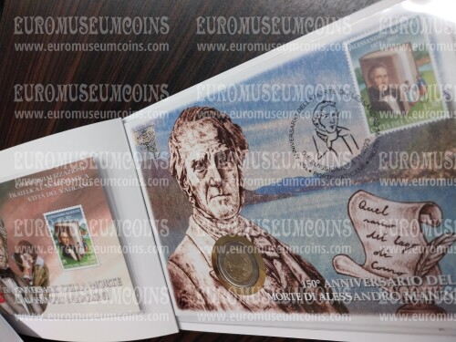 Vaticano 2023 Alessandro Manzoni 2 euro commemorativo in busta filatelico numismatica