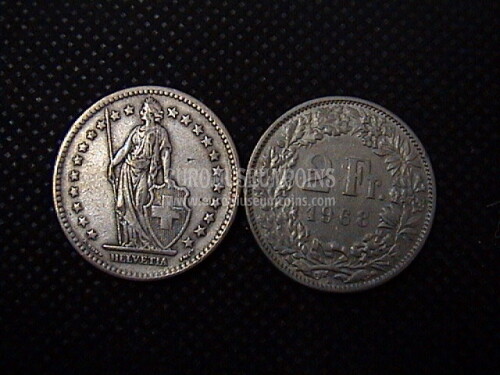 1968 Svizzera 2 Franchi  