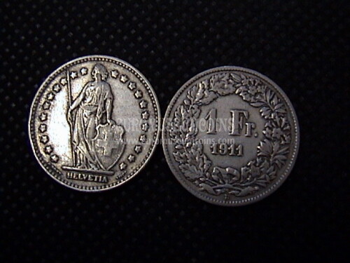 1911 Svizzera 1 Franco  in argento
