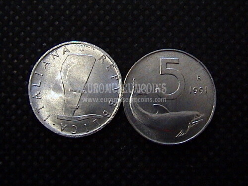 1990 Italia 5 Lire FDC