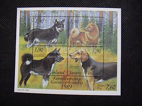 1989 Finlandia Foglietto BF5 Allevamento dei Cani