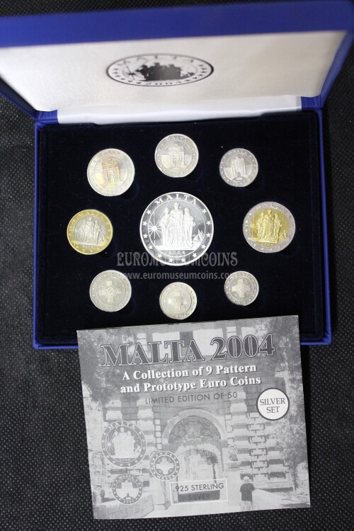 2004 Malta serie prova euro coins in argento