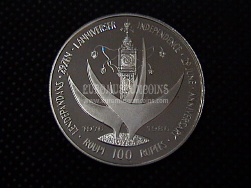 1986 Repubblica Seychelles 100 Rupie in argento Proof  Anniversario Indipendenza