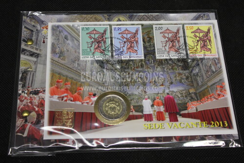 2013 Vaticano Sede Vacante busta filatelico numismatica