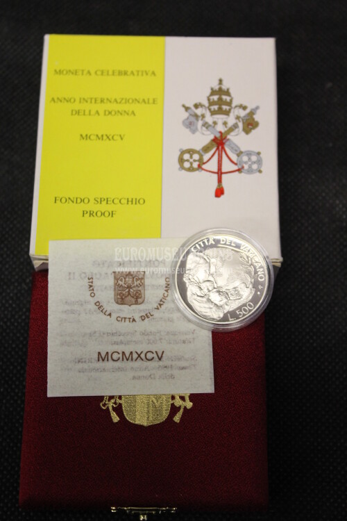 1995 Vaticano Lire 500 Anno della Donna in argento Proof