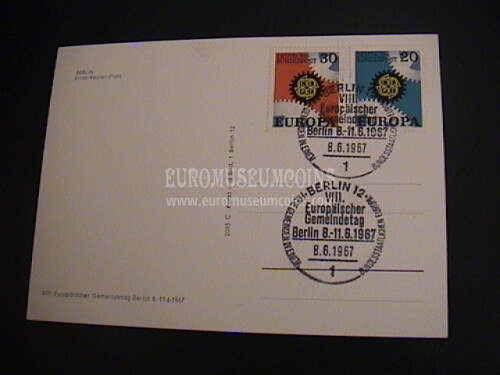 1967 Cartolina Germania Europa con Timbro 