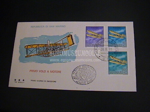 1978 San Marino Primo Volo a Motore Busta primo giorno di emissione 