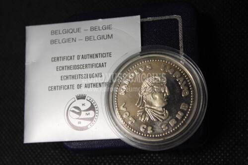 1991 Belgio 5 ECU Carlo Magno in argento