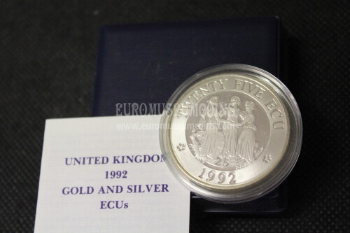 1992 Regno Unito 25 ECU Proof Europa in argento