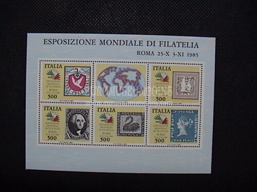 1985 Italia Foglietto BF3 Eesposizione Mondiale Filatelia