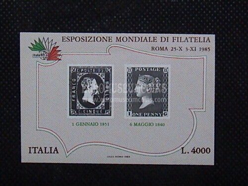 1985 Italia Foglietto BF1 Eesposizione Mondiale Filatelia