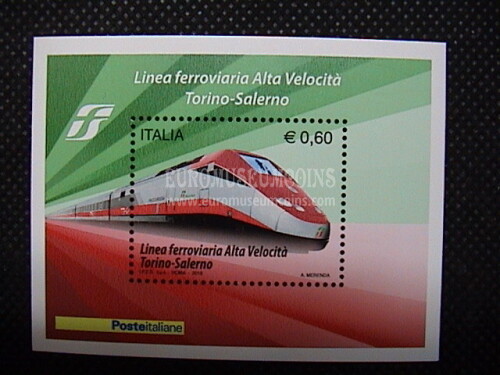 2010 Italia Foglietto BF55 Linea Ferroviaria Alta Velocità